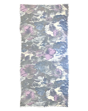 Aqua Gaynor Gnomo Printed Wool Scarf In Gray/multi