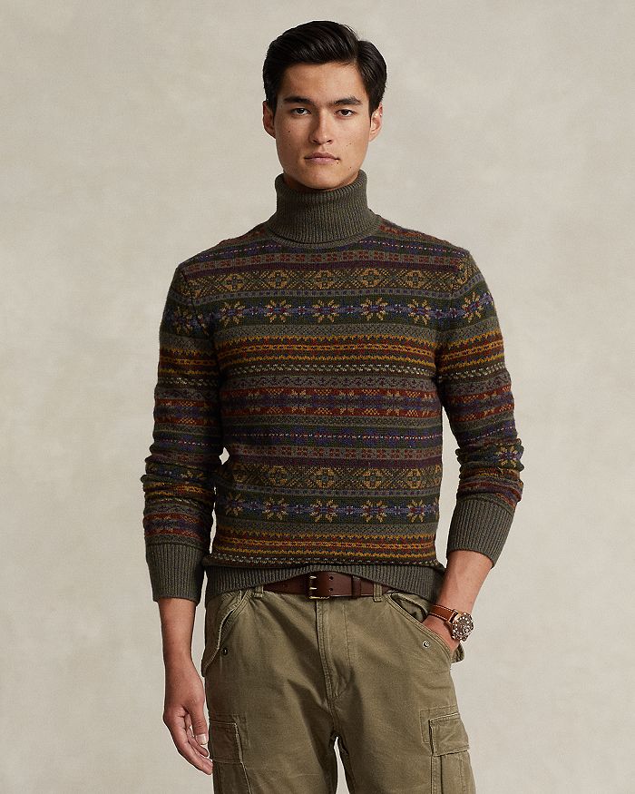 Polo Ralph Lauren Regular Fit Fair Isle Wool Turtleneck Sweater ...