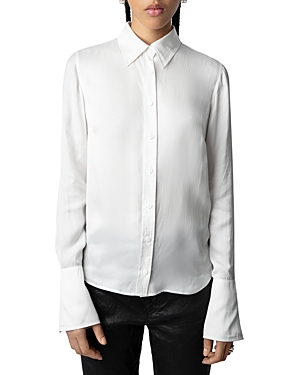 Zadig & Voltaire Tasko Satin Button-up Shirt In Judo
