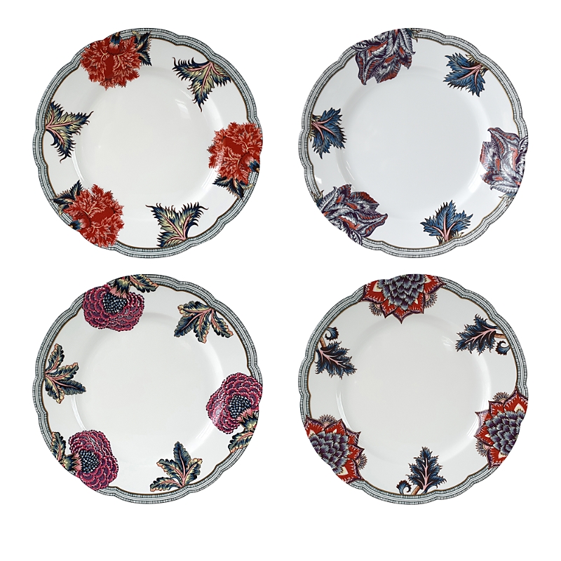 Bernardaud Braquenie Assorted Dinner Plates, Set Of 4 In Multi