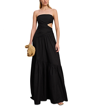 A.l.c Lark Strapless Drop-waist Maxi Dress In Black