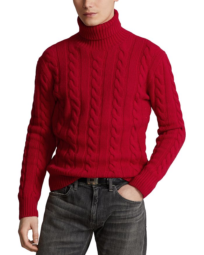 POLO RALPH LAUREN CABLE-KNIT WOOL-CASHMERE SWEATER