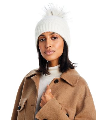 Kyi Kyi Pom Pom Knit Hat In Ivory