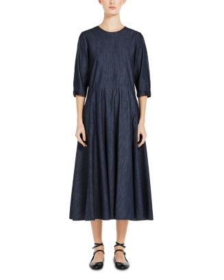 【送料 関税込】’S Max Mara Valery denim midi dress Max Mara Valery Embellished Cotton Denim Midi Dress