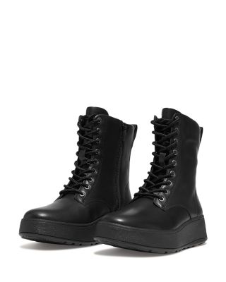 Women's F Mode Leather Platform Ankle Boots