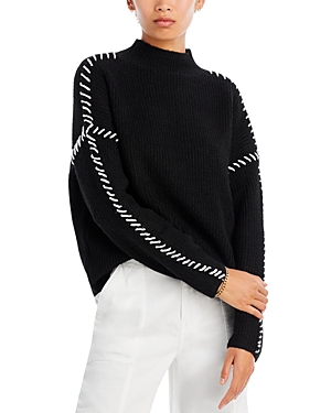 Fore Whipstitch Sweater In Black/white
