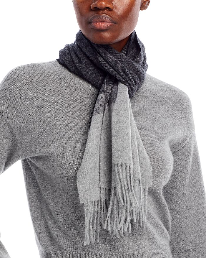 C by Bloomingdale's Cashmere Blockstripe Woven Scarf - 100% Exclusive ...