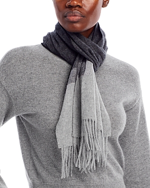 C By Bloomingdale's Cashmere Blockstripe Woven Scarf - 100% Exclusive In Black/gray