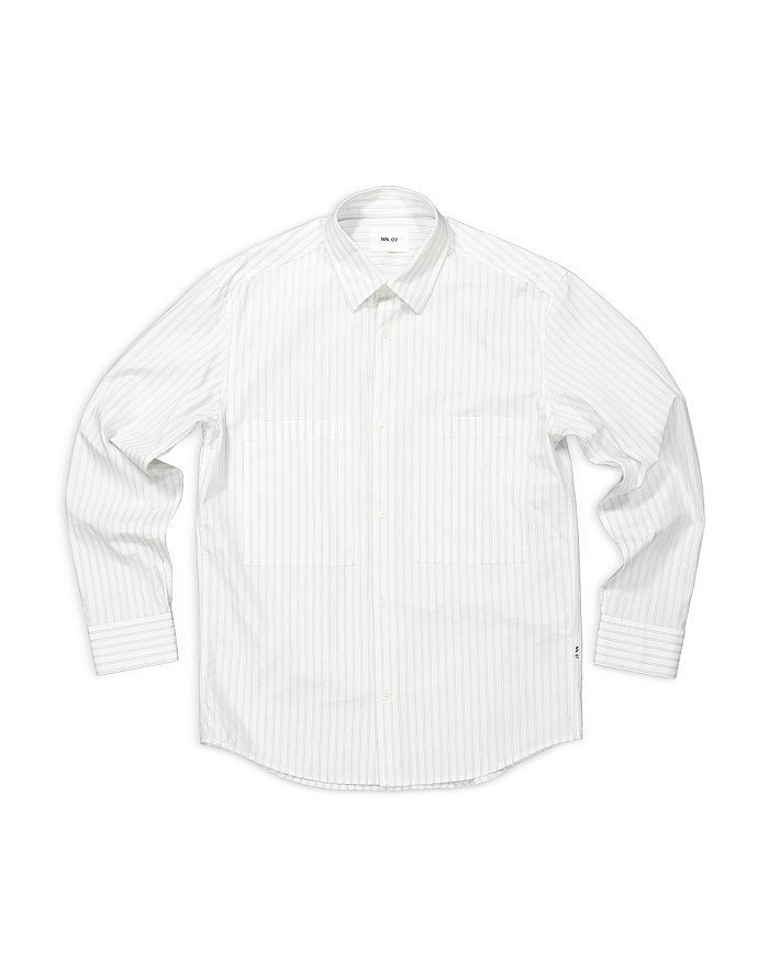 NN07 Freddy 5973 Cotton Yarn Dyed Stripe Loose Fit Button Down Shirt ...