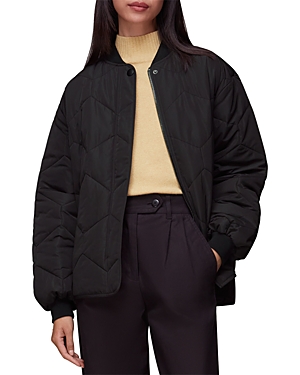 Shop Whistles Ida Short Quilted Coat In Black