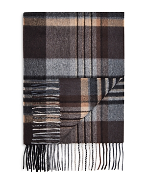The Men's Store At Bloomingdale's Cashmere Plaid Scarf - 100% Exclusive In Chocolate