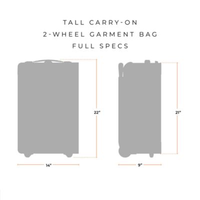 Baseline Tall Carry On 2 Wheel Garment Bag