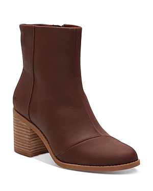 Shop Toms Women's Evelyn Stitched High Heel Boots In Chestnut