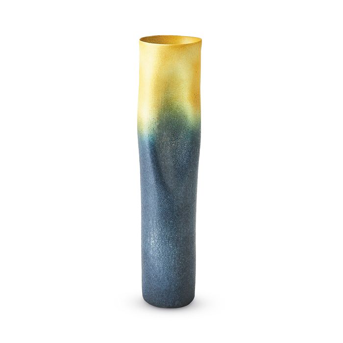 Global Views Indent Skinny Gray and Yellow Vase Bloomingdale's