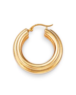 Polished Triple Medium Hoop Earrings in 14K Yellow Gold