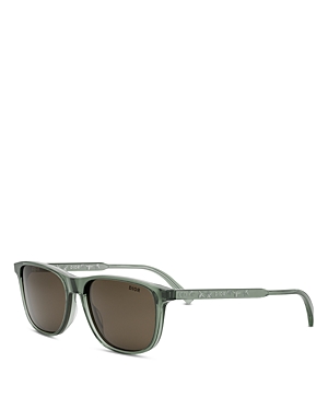 Shop Dior S3i Rectangular Sunglasses, 56mm In Green/brown Solid