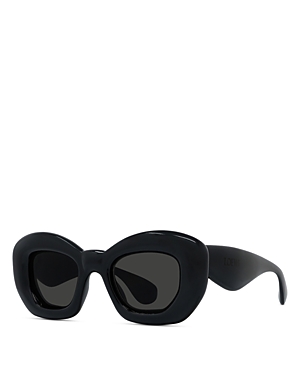 Shop Loewe Inflated Butterfly Sunglasses, 47mm In Black/gray Solid