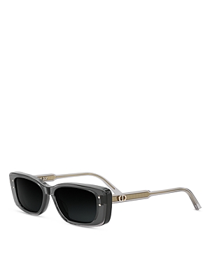Shop Dior Highlight S2i Rectangular Sunglasses, 53mm In Gray/black Solid