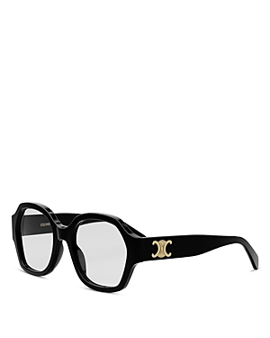 Celine Triomphe Geometric Eyeglasses, 52mm In Black