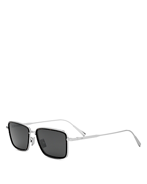 Shop Dior Blacksuit S9u Rectangular Sunglasses, 53mm In Silver/gray Solid