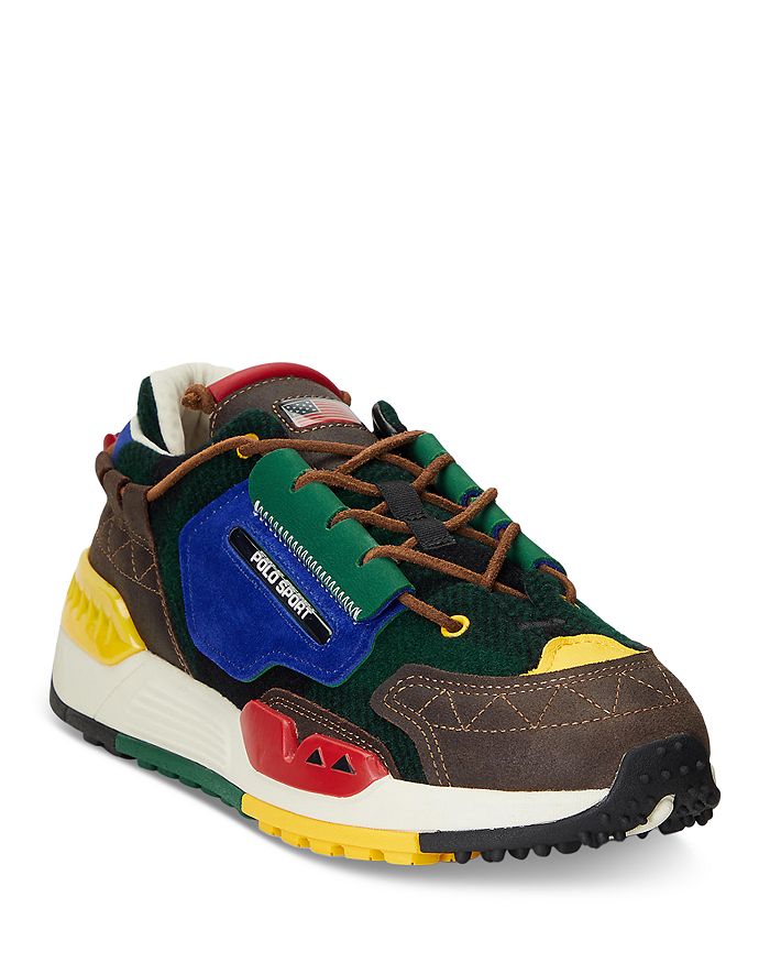 Polo Ralph Lauren Men's PS200 Suede & Plaid Twill Sneakers | Bloomingdale's
