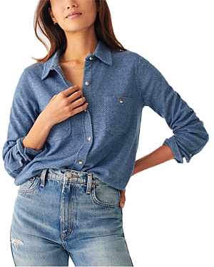 Faherty Legend Knit Button-up Shirt In Sea Fog