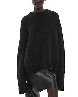 Shop Helmut Lang Textured Crewneck Sweater In Black