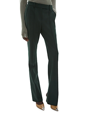Helmut Lang Stretch-wool Cigarette Pants In Evergreen
