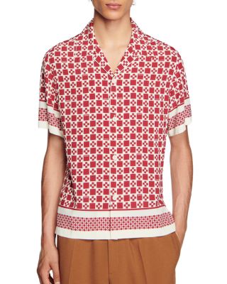 Louis Vuitton Black White Gingham Bow Short Sleeve Button-Up