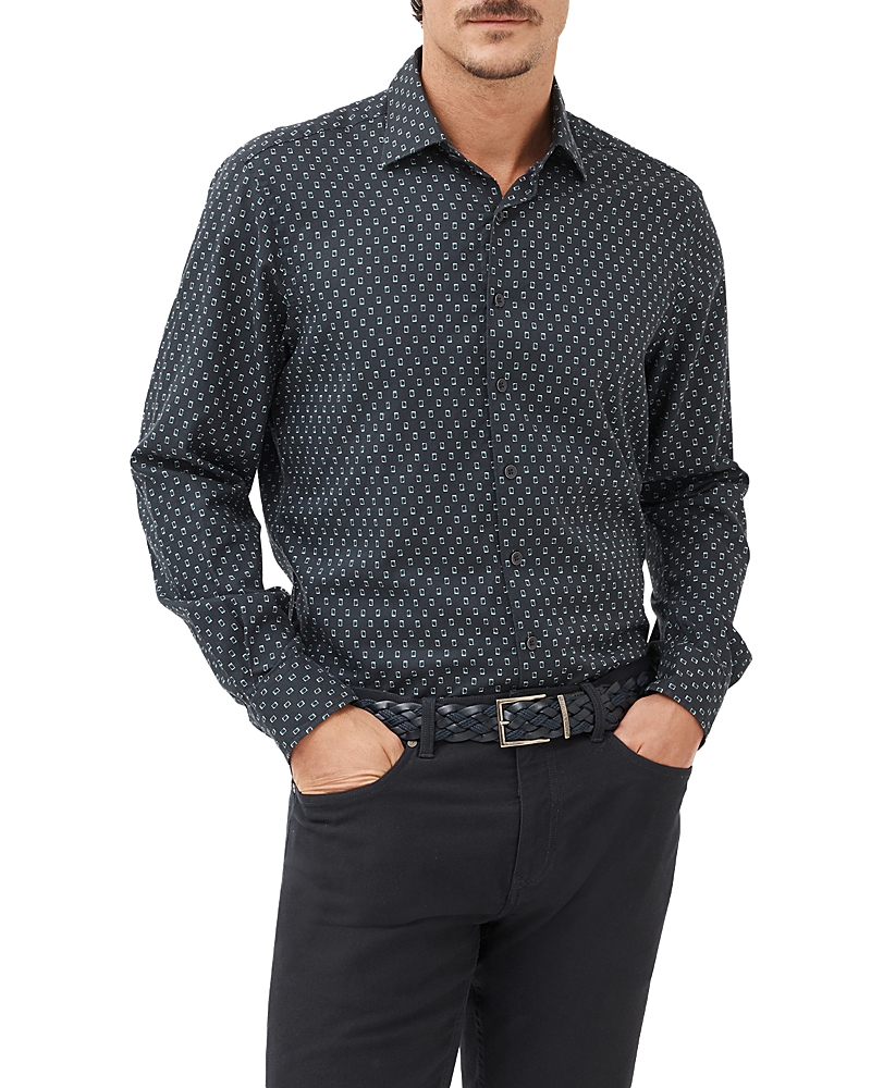 Rodd & Gunn Rodd And Gunn Woodhouse Long Sleeve Slim Fit Shirt In Midnight