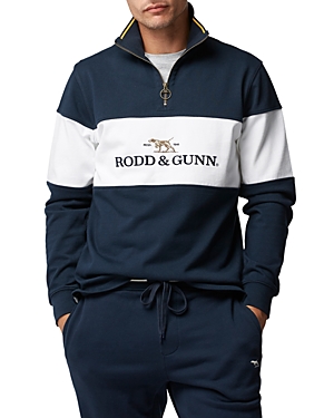 Shop Rodd & Gunn Rodd And Gunn Forester Peak Quarter Zip Sweatshirt In Midnight
