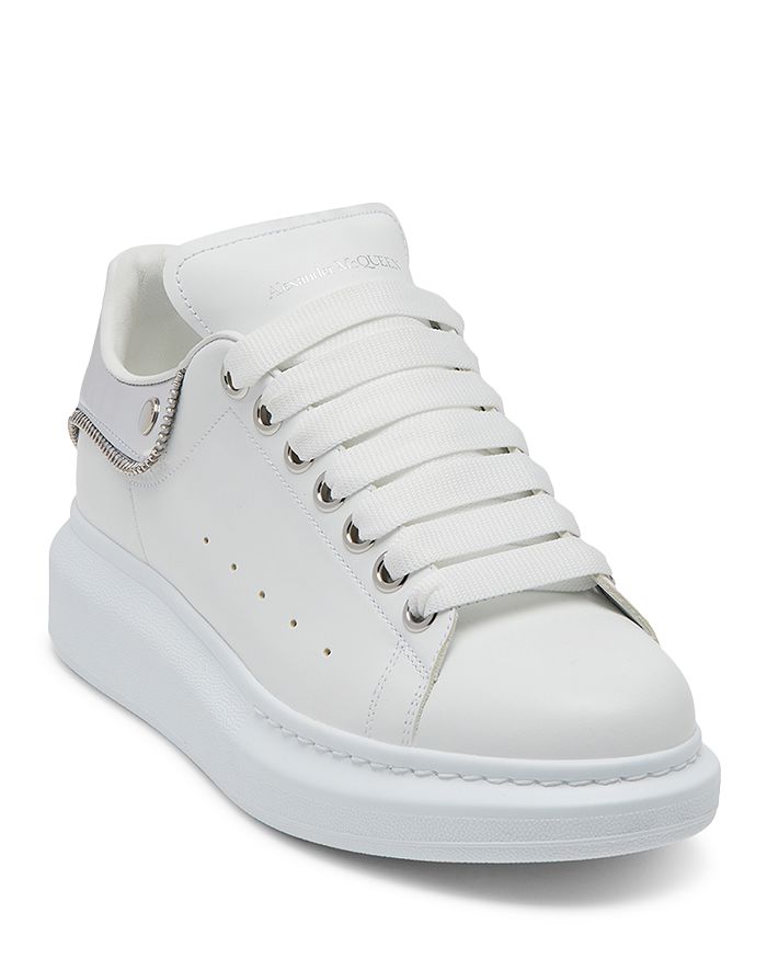Alexander McQueen White Leather with Metallic Gold Leather Trim Platform  Sneakers Size 38 Alexander McQueen