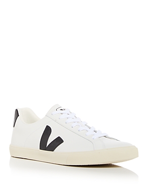 Shop Veja Men's Esplar Low Top Sneakers In White/black