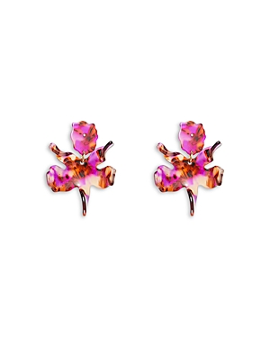 Shop Lele Sadoughi Paper Lily Small Earrings In Purple