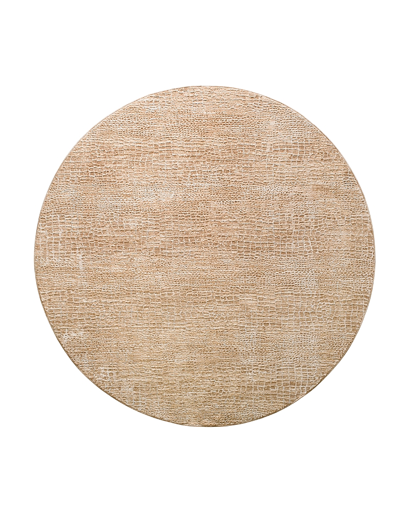Surya Masterpiece High-low Mpc-2306 5'3" X 5'3" Round Area Rug In Khaki/beige