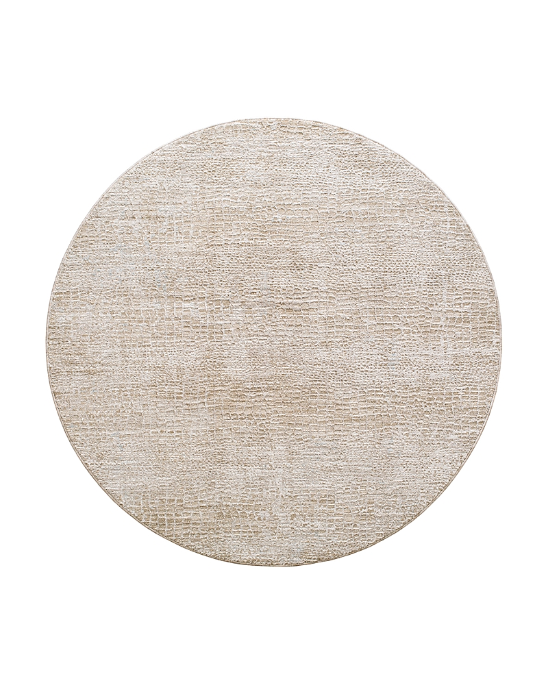 Surya Masterpiece High-low Mpc-2320 5'3" X 5'3" Round Area Rug In Taupe/brown