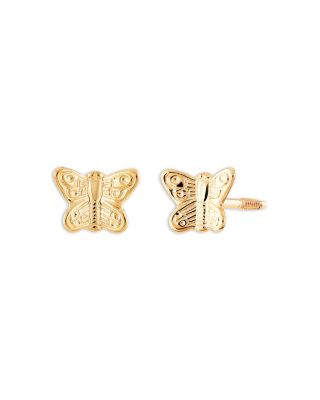 Bloomingdale's Fine Collection - Children's Butterfly Stud Earrings in 14K Yellow Gold