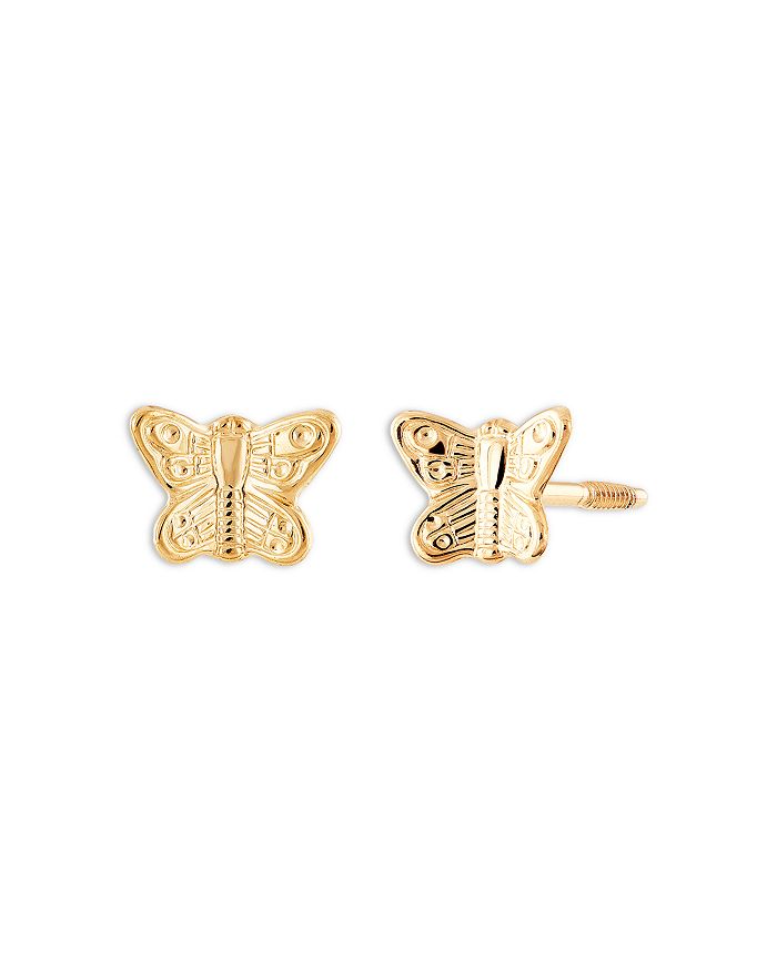 Bloomingdale's Children's Butterfly Stud Earrings in 14K Yellow Gold ...