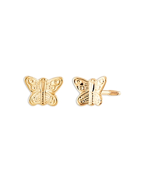 Bloomingdale's Kids' Children's Butterfly Stud Earrings In 14k Yellow Gold