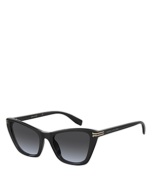 Marc Jacobs Cat Eye Sunglasses, 53mm In Black/gray Gradient