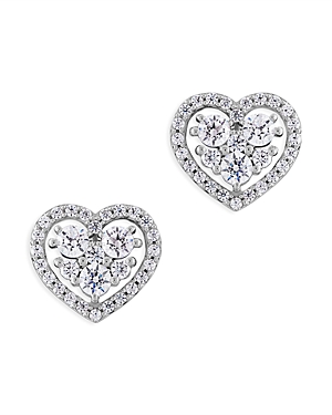 Bloomingdale's Diamond Heart Shaped Cluster Stud Earrings in 14K White, 1.0 ct. t.w.