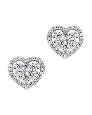 Bloomingdale's Diamond Heart Shaped Cluster Stud Earrings in 14K White, 1.0 ct. t.w. Bloomingdale's Diamond Heart Shaped Cluster Stud Earrings in 14K White, 1.0 ct. t.w.