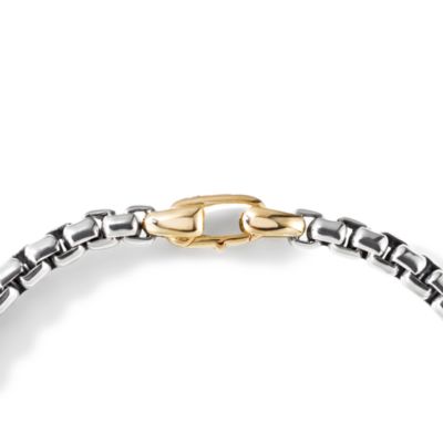 14K Yellow Gold & Sterling Silver Bel Aire Rounded Box Link Bracelet