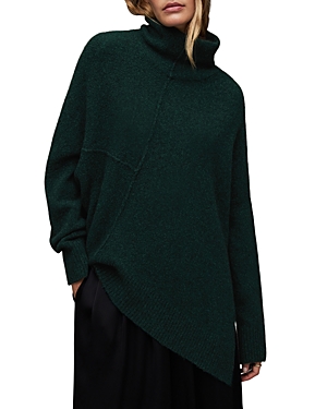 Allsaints Lock Roll Neck Relaxed Fit Sweater In Sycamore Green