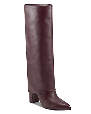 Marc Fisher Ltd Women's Leina Layered Look Tall Boots In Dark Red