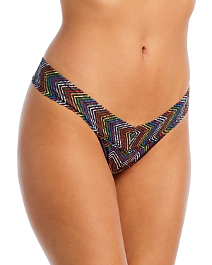 Hanky Panky Low-rise Printed Lace Thong In Up All Night
