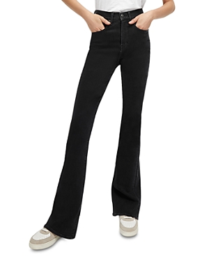 Veronica Beard Beverly High Rise Flare Jeans in Washed Onyx