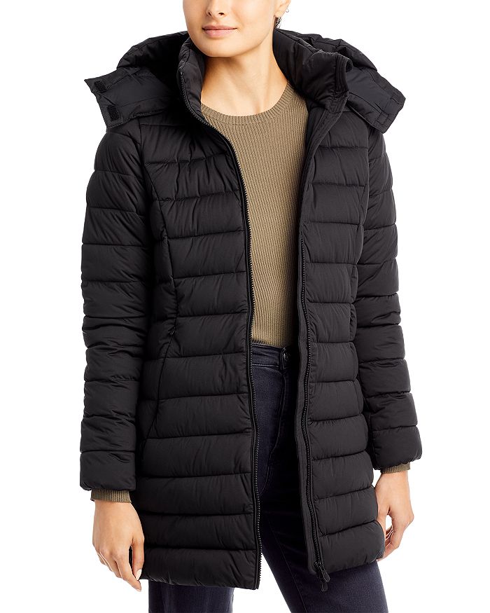 Womens Parka Zipper Winter Coat Down Jacket Ladies Fur Hooded Jackets Size  8-20