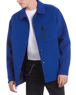 The Kooples Wool Blend Jacket In Blue