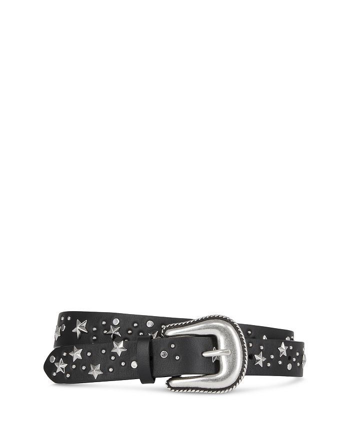 The Kooples Women's Star Studded Thin Leather Belt | Bloomingdale's